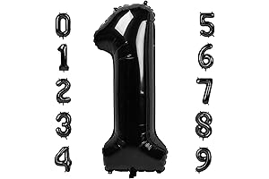 Number 1 Balloon 40 Inch Black Foil Balloons