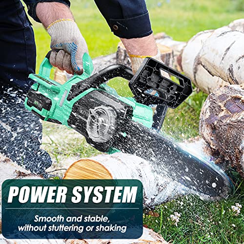 Akeydiy Upgrade Cordless Electric Chainsaw 10 Inch Professional Battery Powered Chainsaw 4000Mah Fast Charger Chain Saw Kit,Power Chain Saws For Pruning Wood Trees Cutting,Medium Chainsaw #TOP1