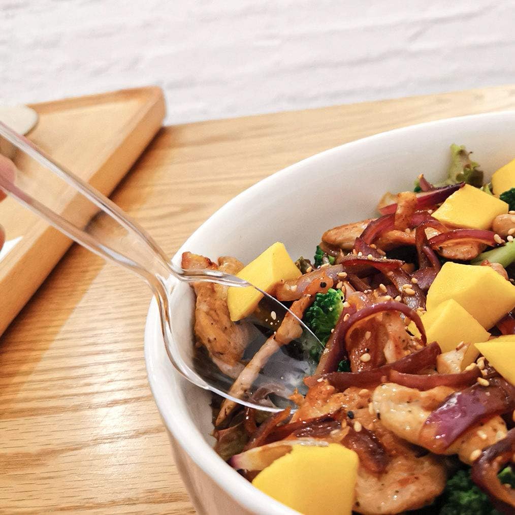 Heavyweight Plastic Spoons, Clear, 100 Count : Health & Household