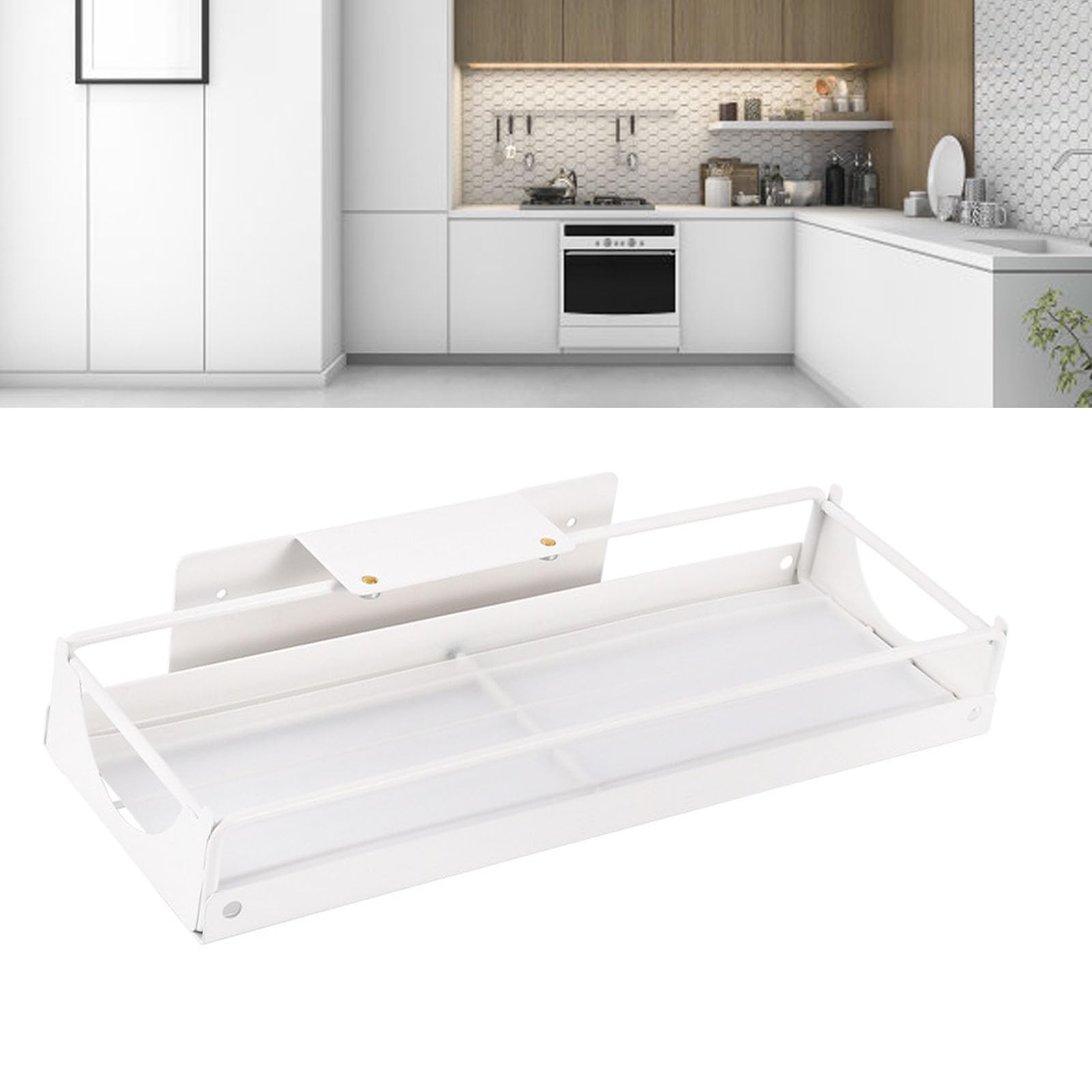 Organizer Per Armadietto Estraibile, Cestello Scorrevole Laterale Sotto Il Lavello in Acciaio al Carbonio, Ripiano Estraibile con Adesivo Forte Per Cucina, Bagno, Dispensa