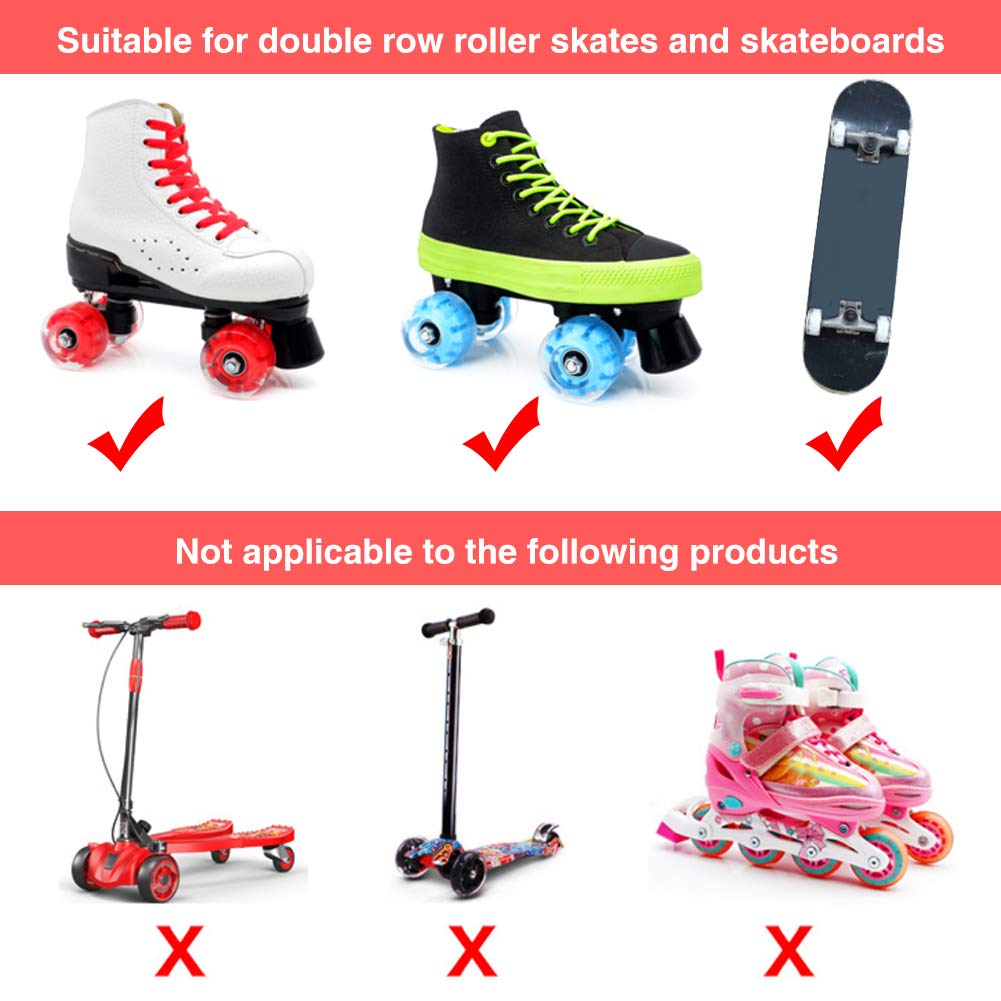 POHOVE 8 STK Leuchtend Rollschuhe R盲der, Leuchtend Rolle Skate R盲der Mit Niedriger L盲rm Drehbar Lager Rollerskate R盲der Auftragen F眉r Doppel Reihe Skating, Skateboard, 2.28x1.26