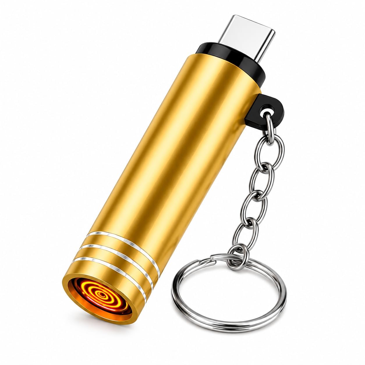 USB Type C Flameless Electric Lighter, Windproof Keychain Cigarette Lighter with 8-Second Auto Shutoff, for Camping (Multicolour)-image-9