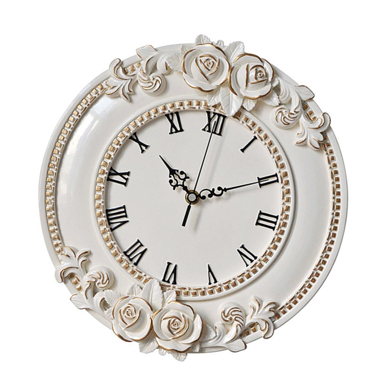 Horloge murale en résine OUNONA au design floral et finitions premium