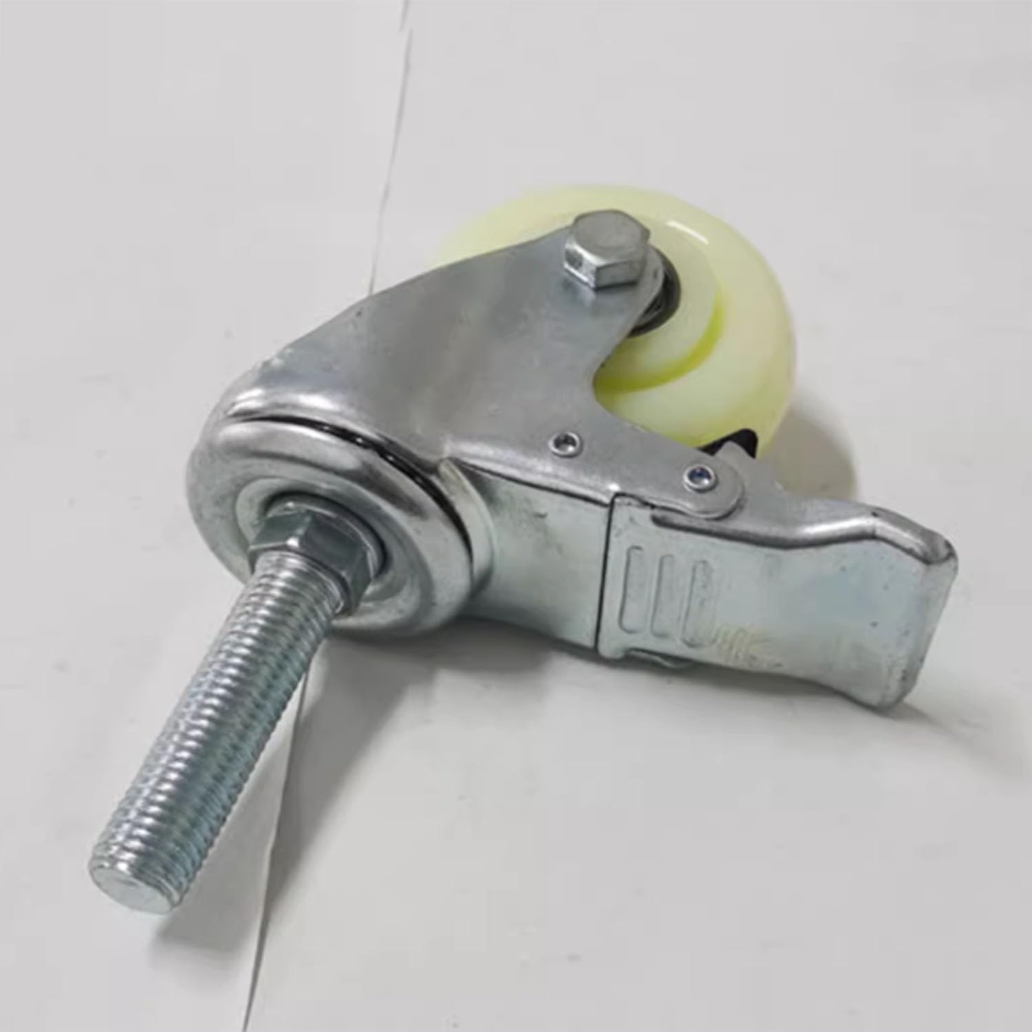 75 mm Hochleistungs-Lenkrollen aus Nylon, Gewindestangen M16 mit Bremse, 4er-Set geräuschlose Trolleyrollen, tragend 300kg(Brake,M16*100)