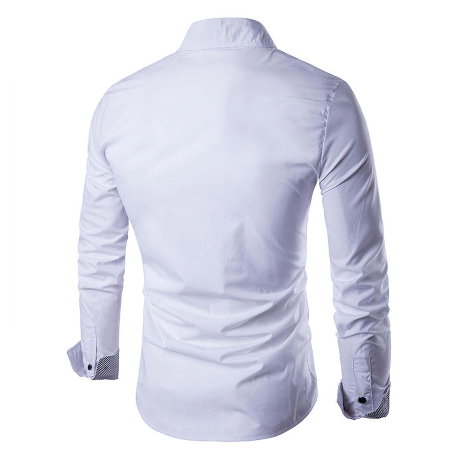 Générique Chemise Noir Homme - Chemise Slim Fit à Manches Longues Et Imprimé Dragon Pour Hommes Printemps Et Automne T-Shirt Homme Blanc