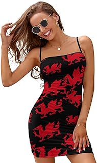 Flag of Wales Welsh Dragon Backless Dresses for Women Sexy Mini Dress Slip Sexy Club Party Dresses Skirt - Buy now