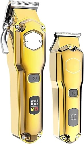 Cortadora de pelo, recortadora de barba para hombres, kit combinado de cortadora de pelo profesional de metal completo para barbero inalámbrico para