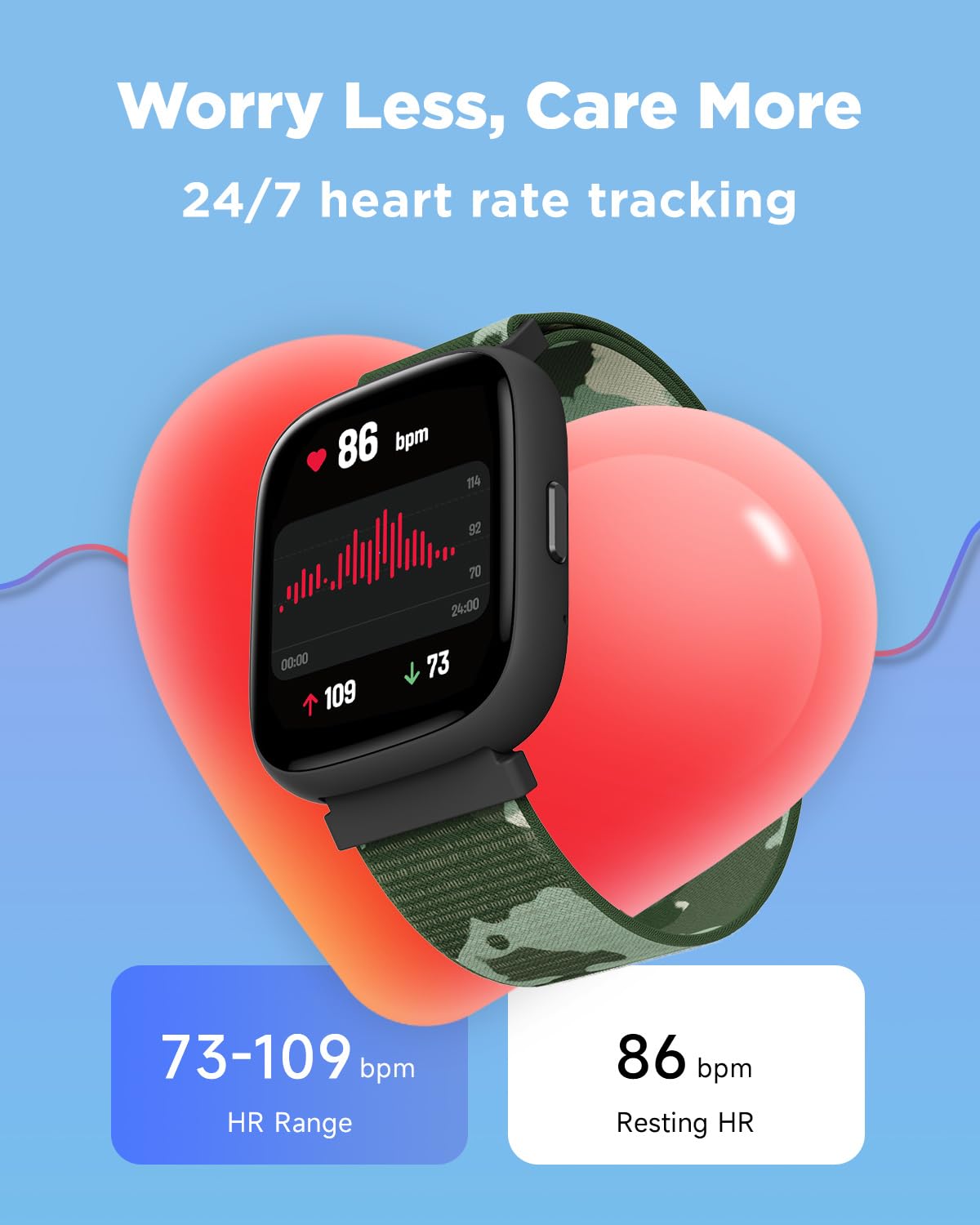 BIGGERFIVE Smartwatch dla dzieci 1,8" krokomierz monitor snu puls 24/7 alarm wibracyjny wodoszczelność IP68 puzzle z aplikacją/bez 5-16