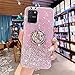 Produktbild Kompatibel mit Samsung Galaxy A91 Hülle,Galaxy S10 Lite Hülle Silikon Glitzer Bling Glänzend Stern Durchsichtig Handyhülle Ultra Dünn Kristall Klar Weiche TPU Schutzhülle mit Ring Ständer,Pink