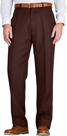 Chums Mens Classic Fit Flat Front Dress Pant with Expandable Waist Smart Casual & Formal Slacks
