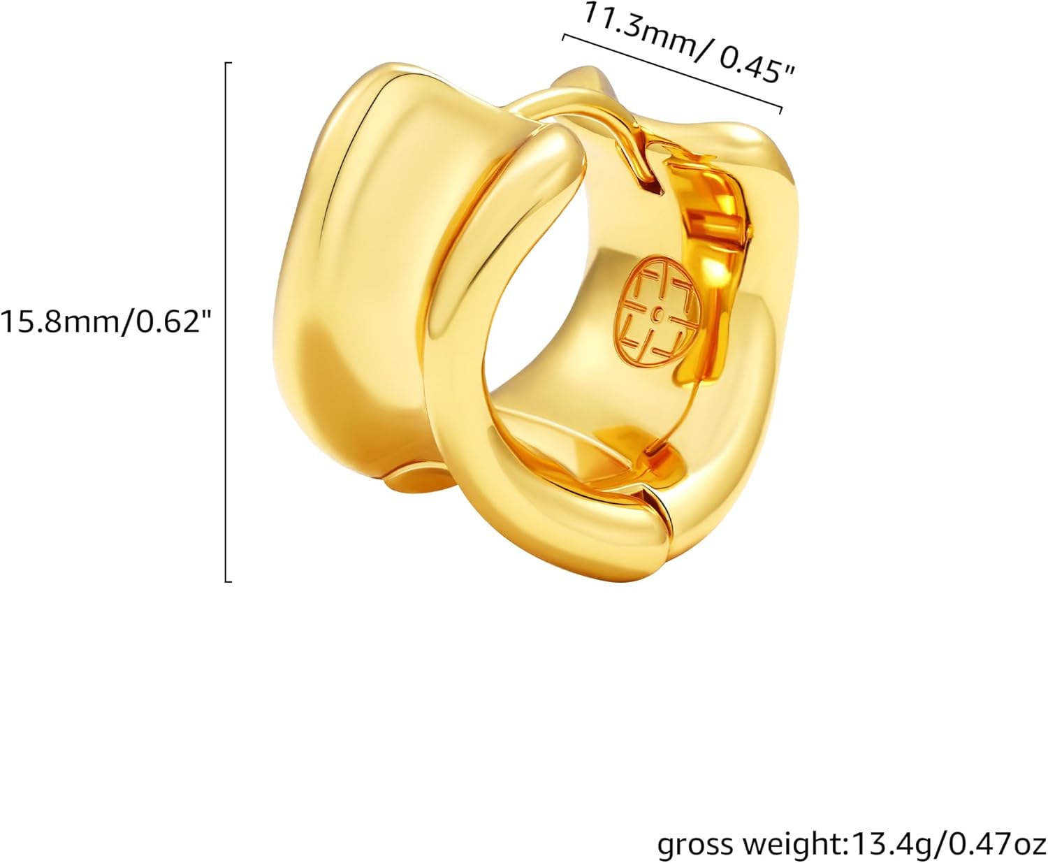 EVEYE Gold Hoop Earrings for Women Fashion Chunky Earrings Twisted Statement Earring, Hypoallergenic Hoops Earrings Thick Open 18K Gold Plated Minimalist Stack Wide Irregular Earring Jewelry - Image 3