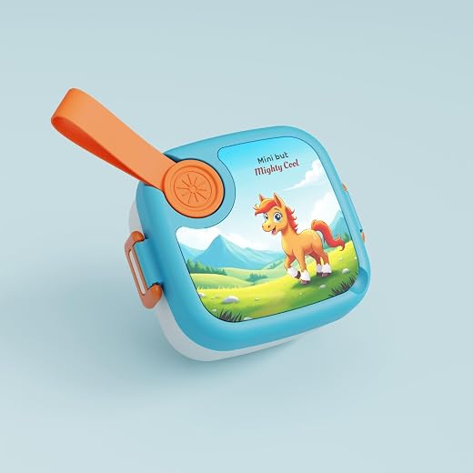 MEDALLIX Plastic Lunch Box with Spoon, Leak-Proof Kids Tiffin Box, Durable Eco-Friendly School Lunch Container for Boys &amp; ...
