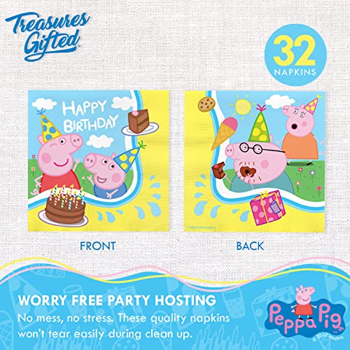 Treasures Gifted Peppa Pig Birthday Party Supplies - Serves 16 Guests - Complete Set Of Peppa Pig Party Supplies - Peppa Pig Decorations, Peppa Pig Plates, Peppa Pig Birthday Banner, Tablecloth & More #TOP2