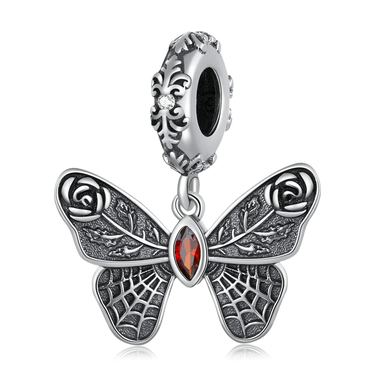 Dije de mariposa de plata para pulsera Pandora en tus looks diarios 8
