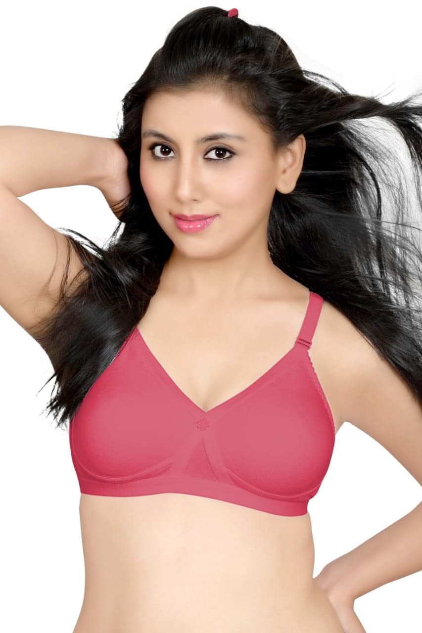 DE TRYME Intimate WEAR (Series Name - Muskan) Premium C Cup Bra's for Women Non Padded (Pack of 1) (38, Rose Pink)