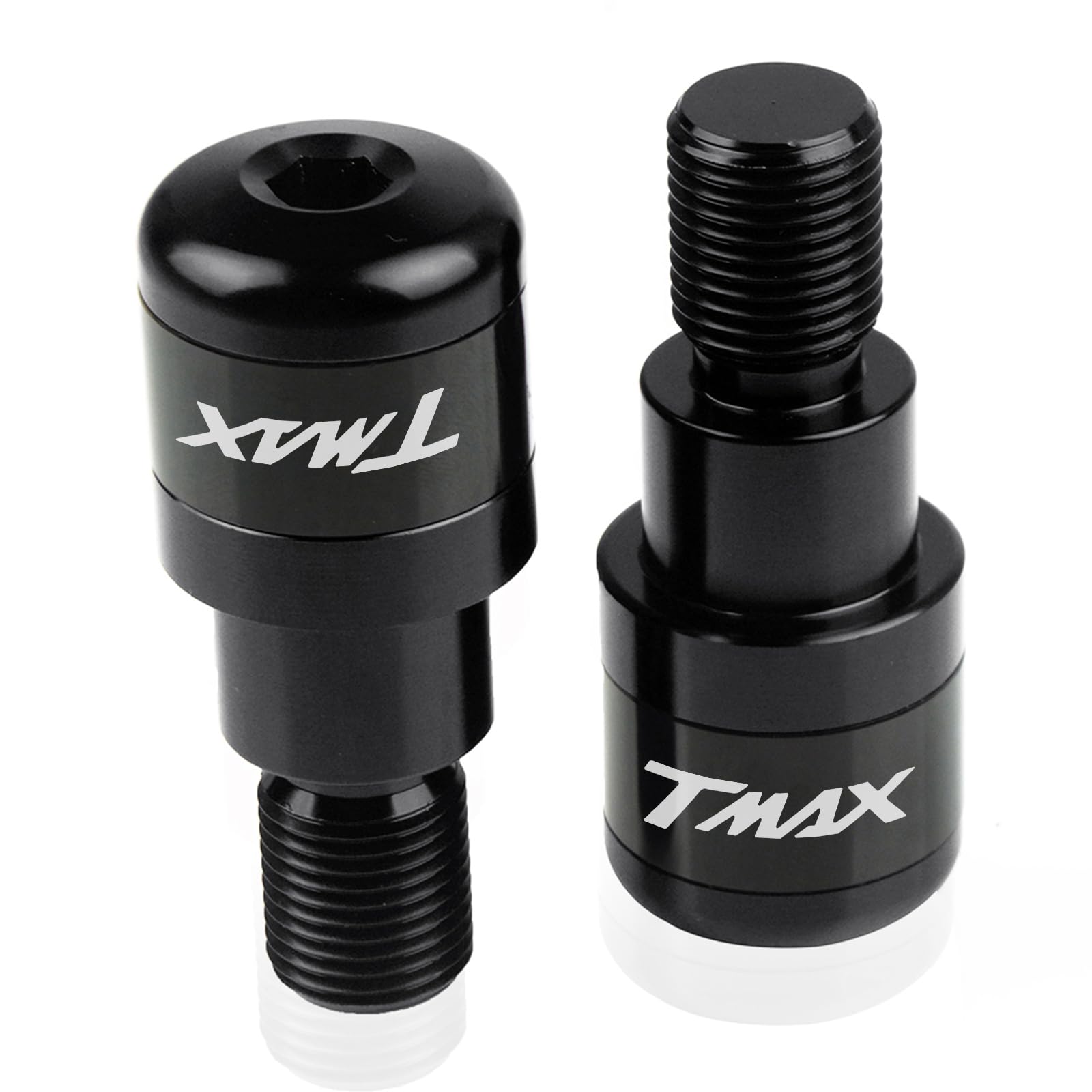 TMAX 500 530 560 2Pcs Bilanceri Manubrio Contrappesi Moto Manopole Manubrio Terminale CNC Alluminio Per Tmax 500 Tmax 530 Tmax 560 2009-2022 TMAX530 SX DX 2017-2019(Nero)