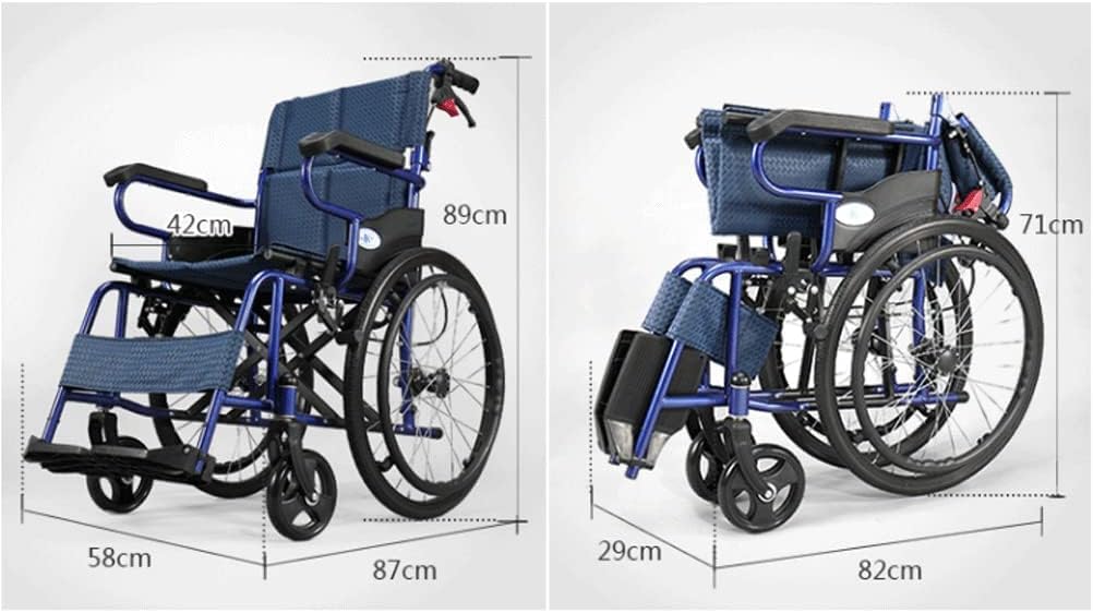 Rollstuhl Reise Tragbare Rollstuhl mit Erhöhung Beine, Klappen Carbon Stahl Rahmen Haushalt Mobile Rollstuhl Erwachsene Hat Hinterräder rollstühle