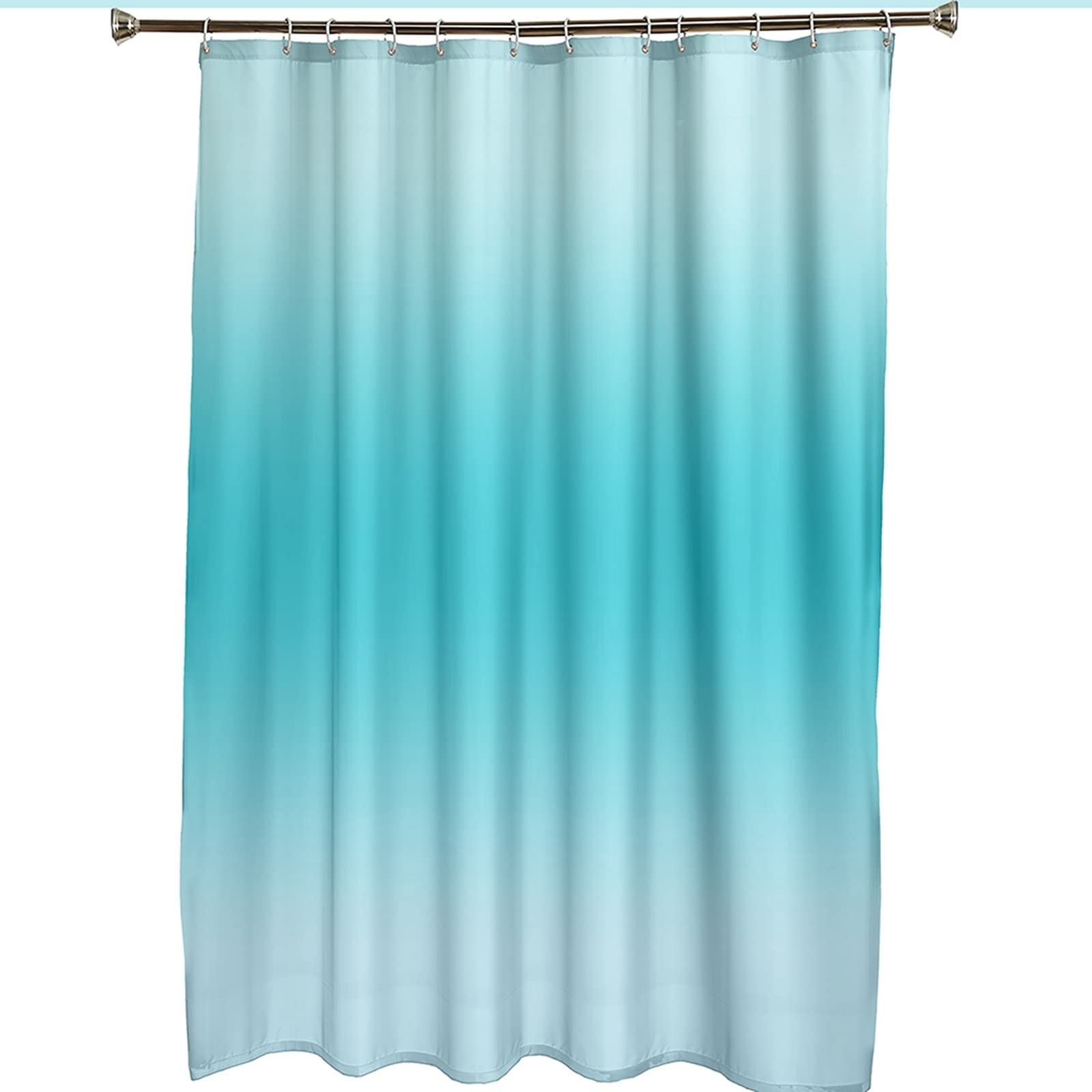Duschvorhang Schimmelresistent 180 X 200, Duschvorhang Textil Waschbar Farbverlauf Blau Haushaltsduschvorhang