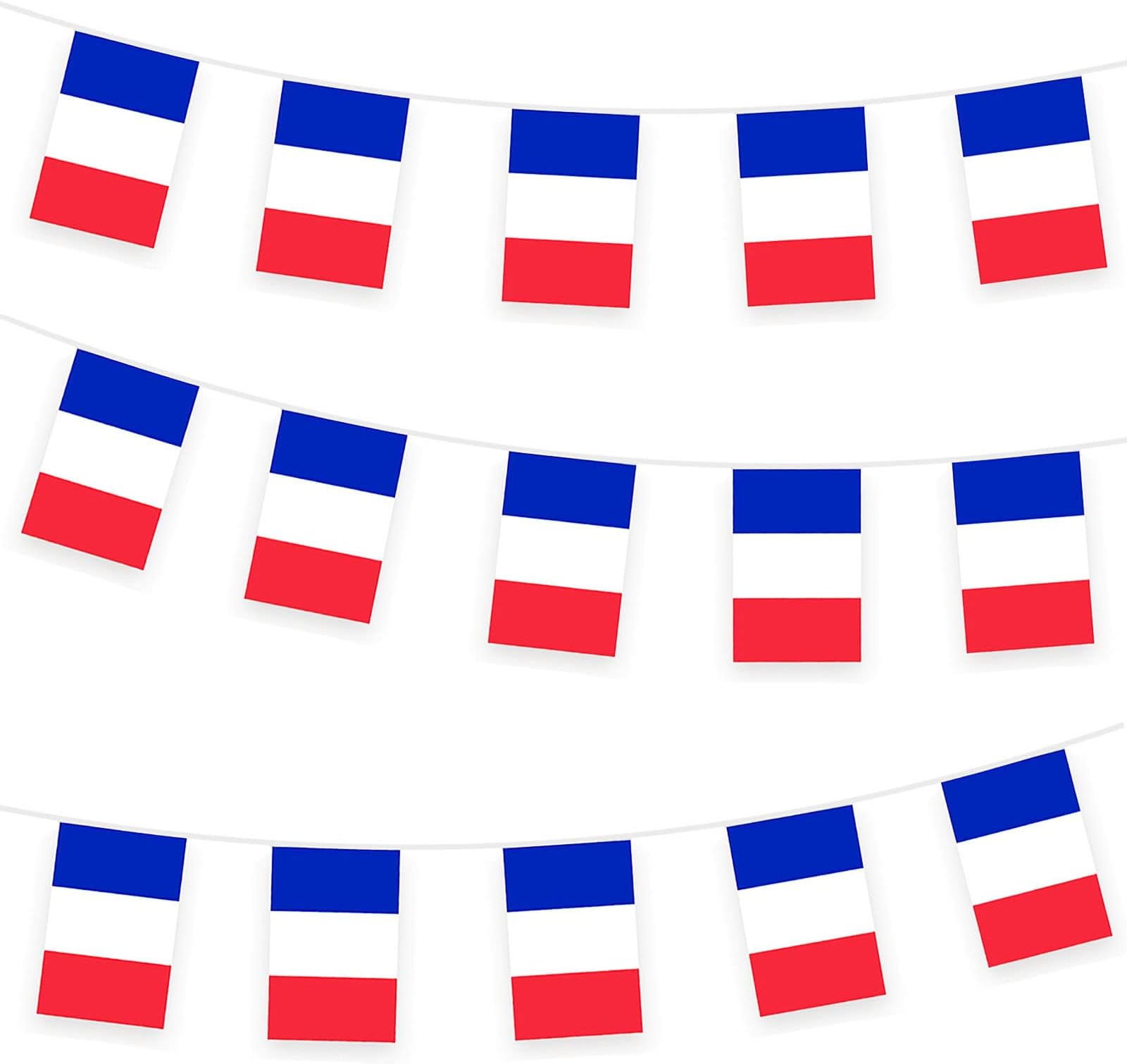 France Bunting Flag Hanging Flag for World Cup 2022 10m/32ft Rectangle Fabric France Flag Banner, Outdoor Indoor Bar Bunting for World Cup Qatar 2022 Decorations Party Supplies