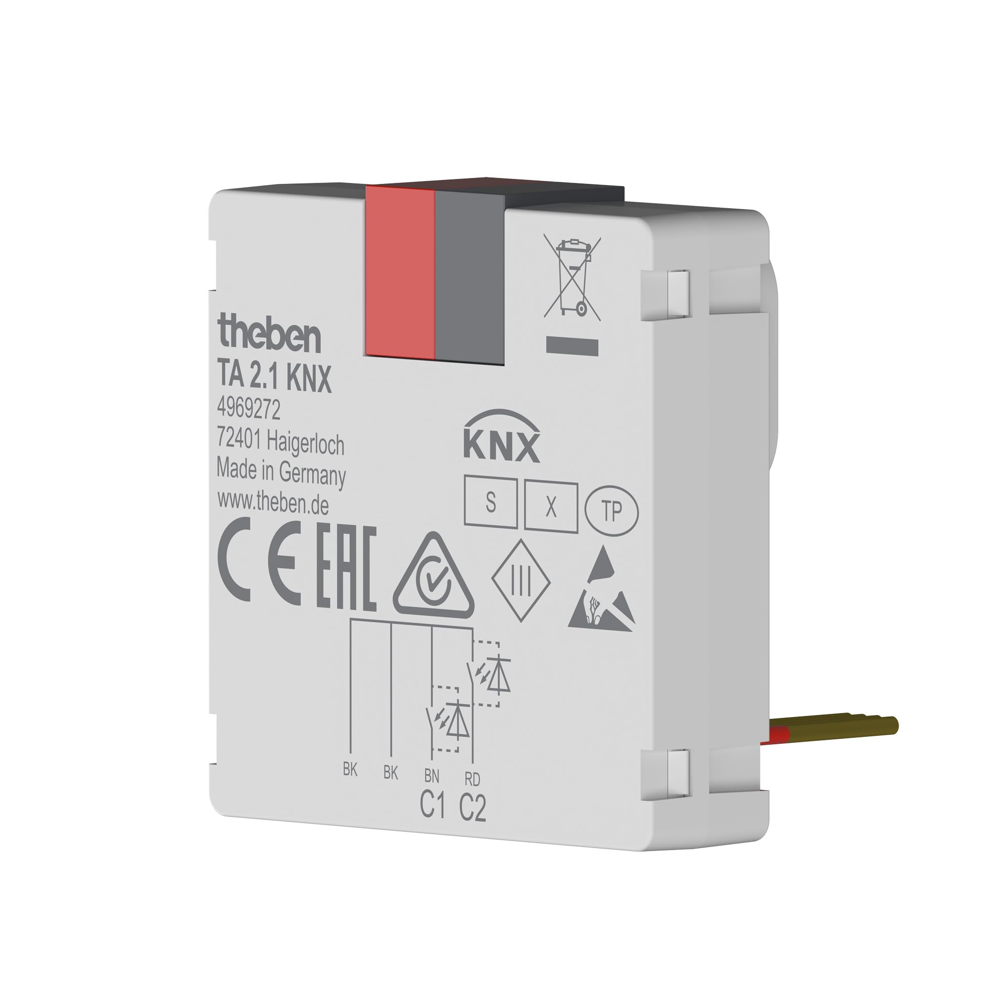 Theben 4969272 TA 2.1 KNX interface pour boutons-poussoirs 2 entrées
