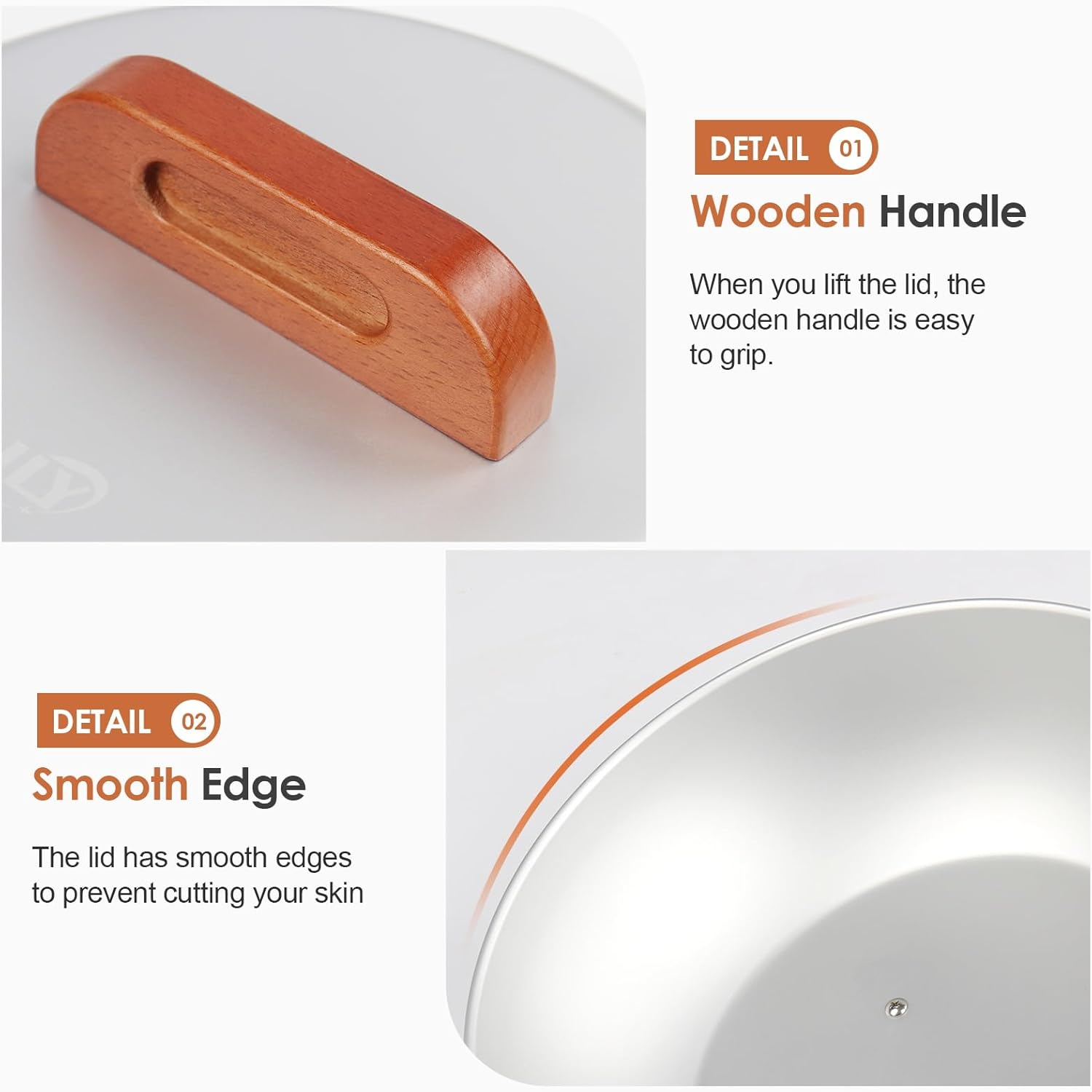 Aluminum Wok Cover for 13"-14" Hand Hammered Wok, 12.5 inch Flat Wok Lid - Image 4