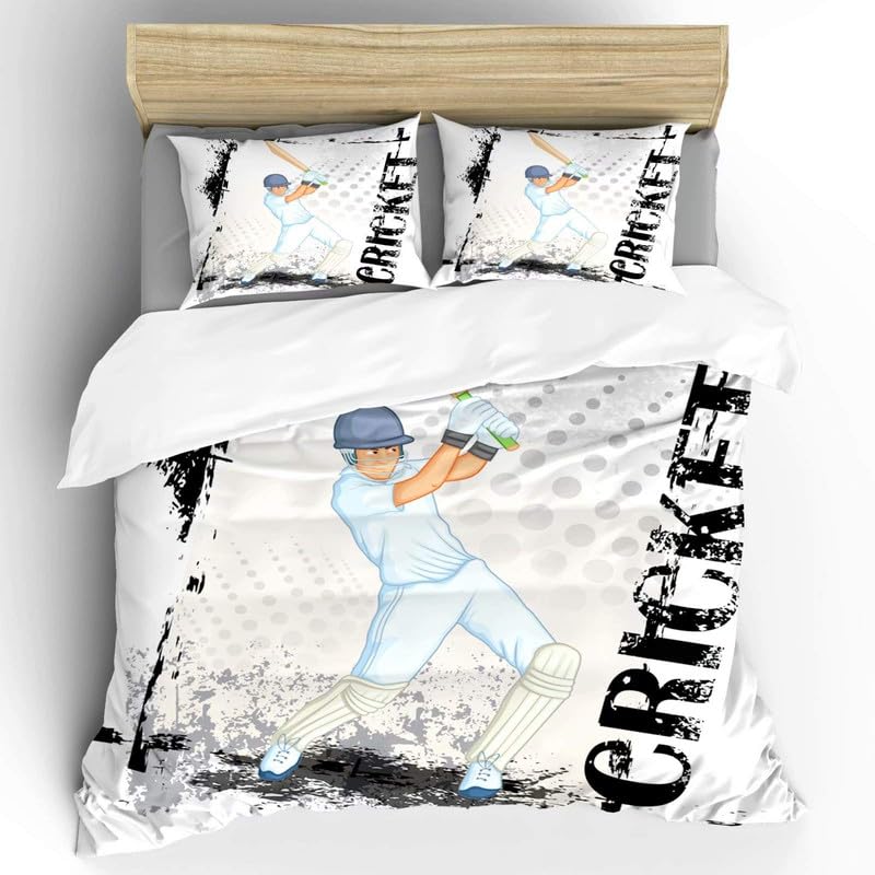 La Mejor Recopilación de Ropa de Cricket para Niña disponible en línea. 42 Rptidmv Colcha Individual Cricket Juego de Cama de Edredón para Niñas y Niños, Ropa de Cama con Cierre, Suave Microfibra Funda Nórdica 68'x90' y 2 Fundas de Almohada 20'x26'