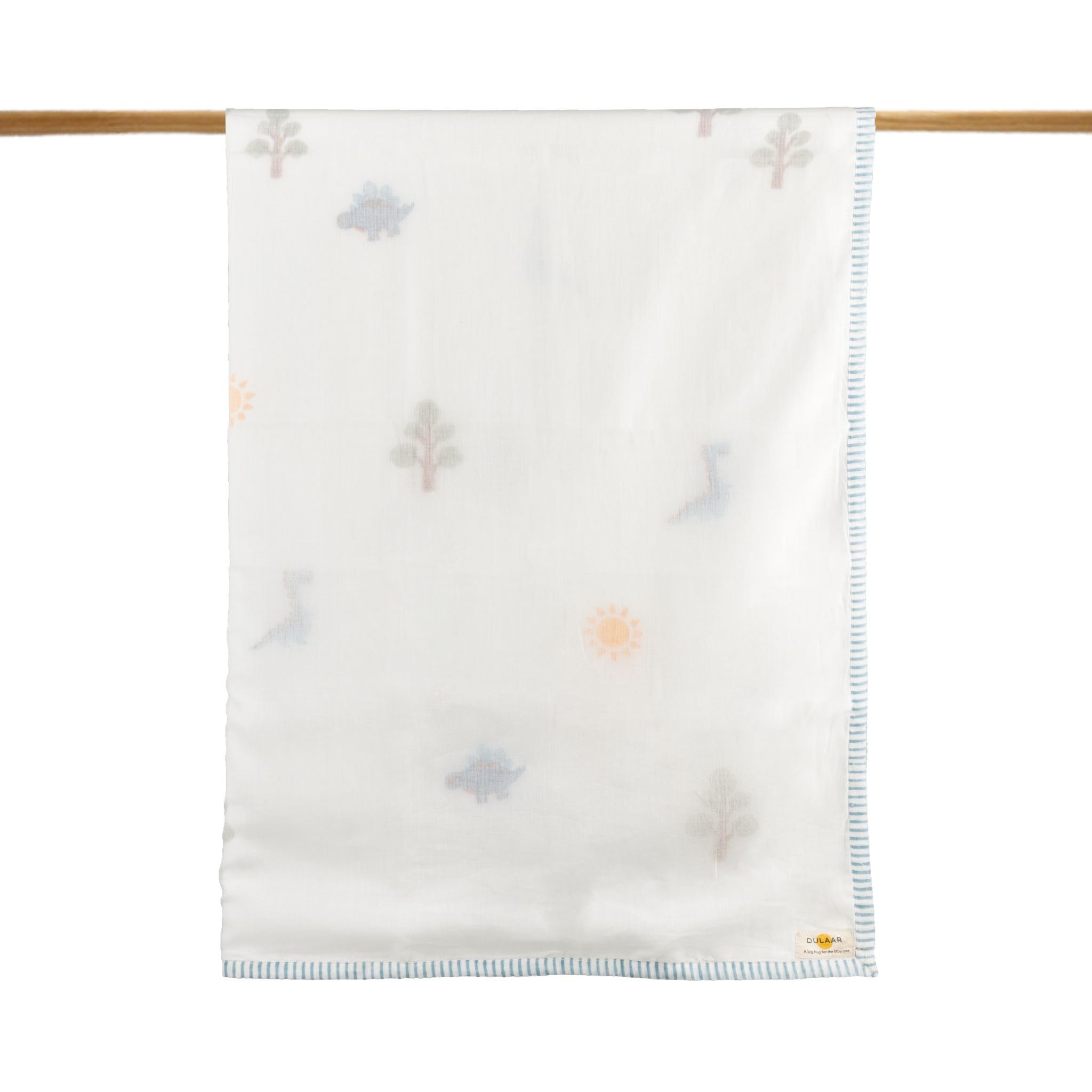 Mulmul Muslin Dohar | Hand-Block Printed_A Day with Dinos (OG)-image-15