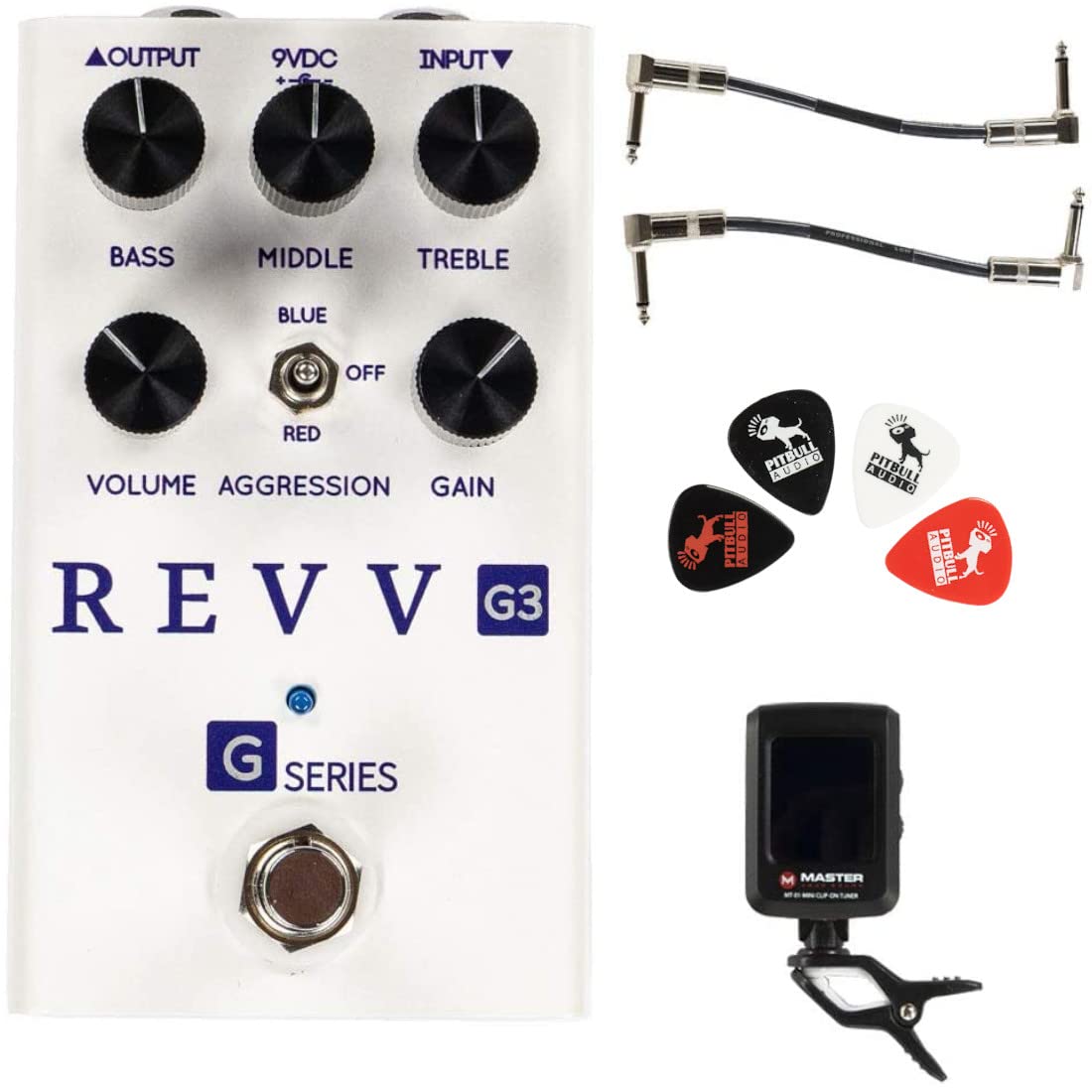 Revv Amplification G3 Distortion Pedal, Exclusive Pearl
