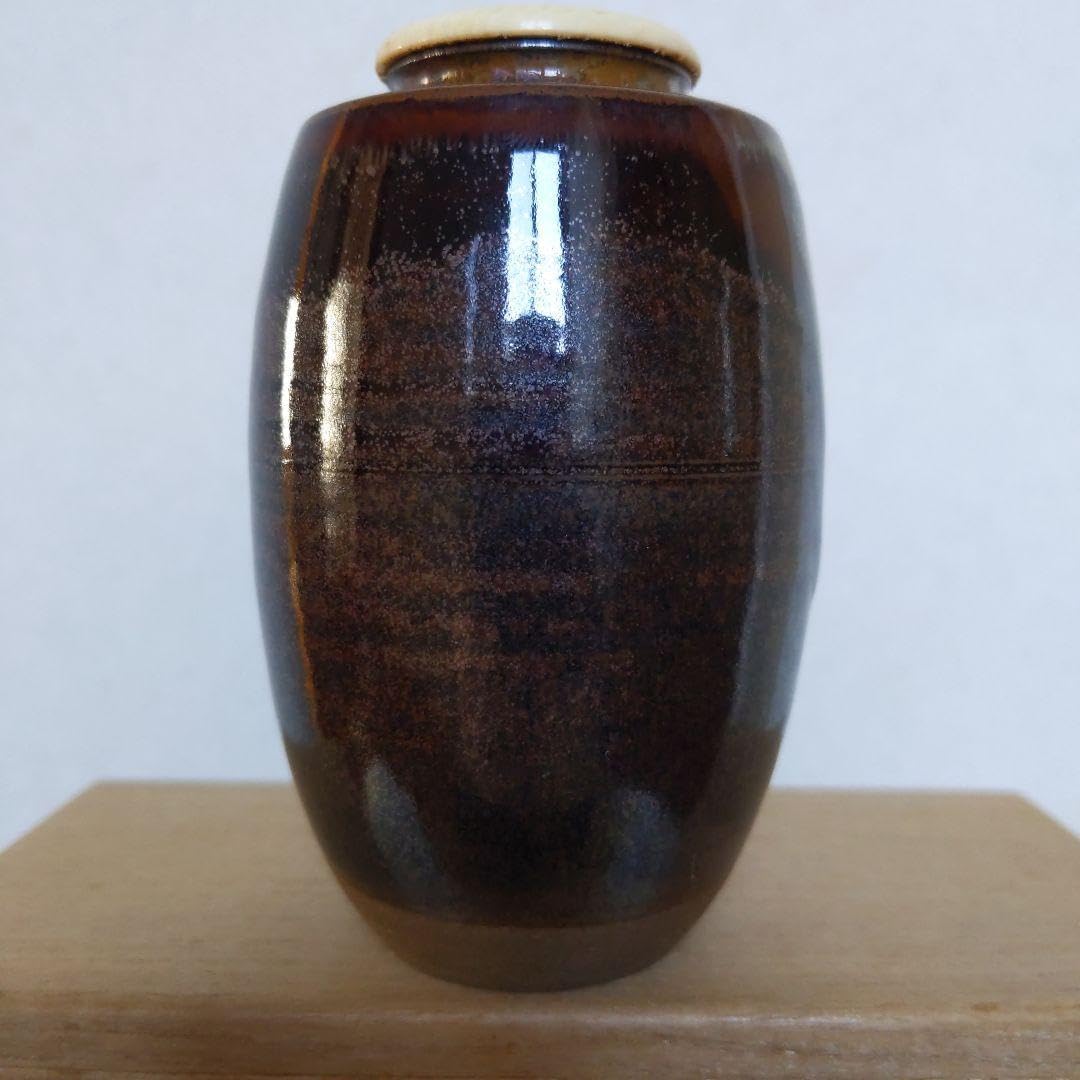 真作保証】 鬼丸雪山 自作 高取茶入 名物裂 石子緞子 高取焼 小石原焼