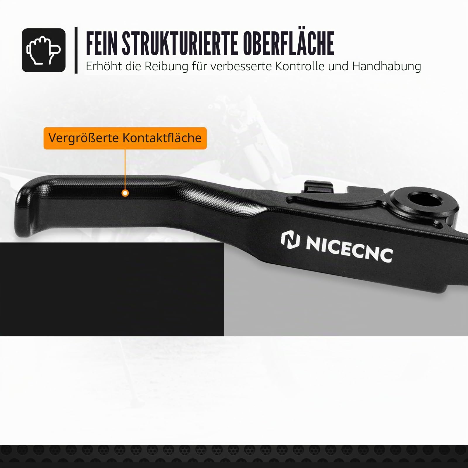 NICECNC Schwarzer Shorty-Bremshebel, Compatible with 125–450 XC/SX/XCF/SXF 2014–2025, Compatible with 125–501 TE/TC/FE/FC 2014–2015, Billet-Aluminium, Siehe Passform