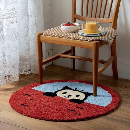 Round Latch Hook Rug Kits Animal For Adults And Starter 50*50Cm
