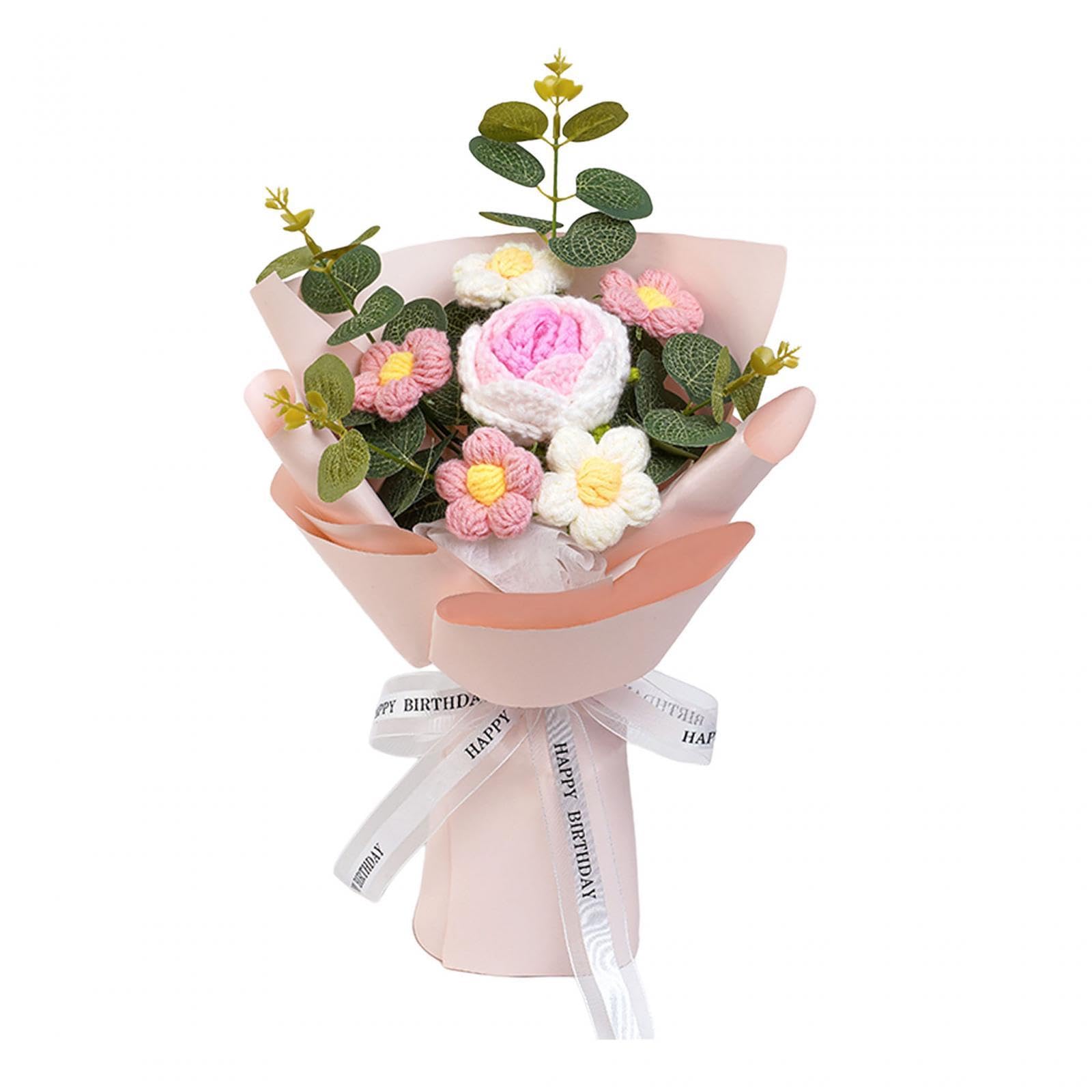 Amazon｜petsola かぎ針編みの花束 編み物の花 完成したかぎ針編みの