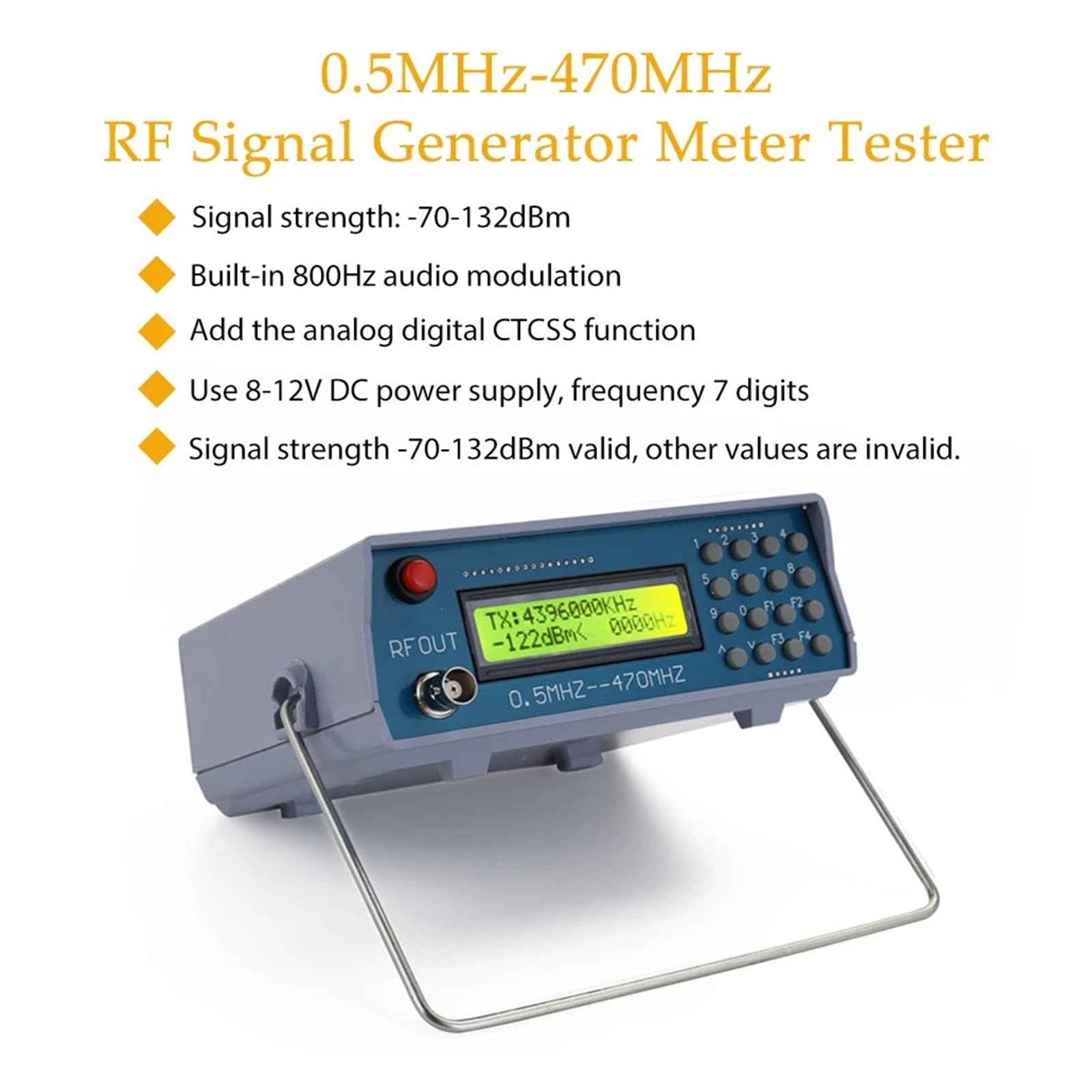 0.5 MHz-470 MHz Potenza Elettrica Funzione RF Misuratore Generatore Di Segnale Digitale For Radio FM Walkie-talkie Debug CTCSS Uscita Singal