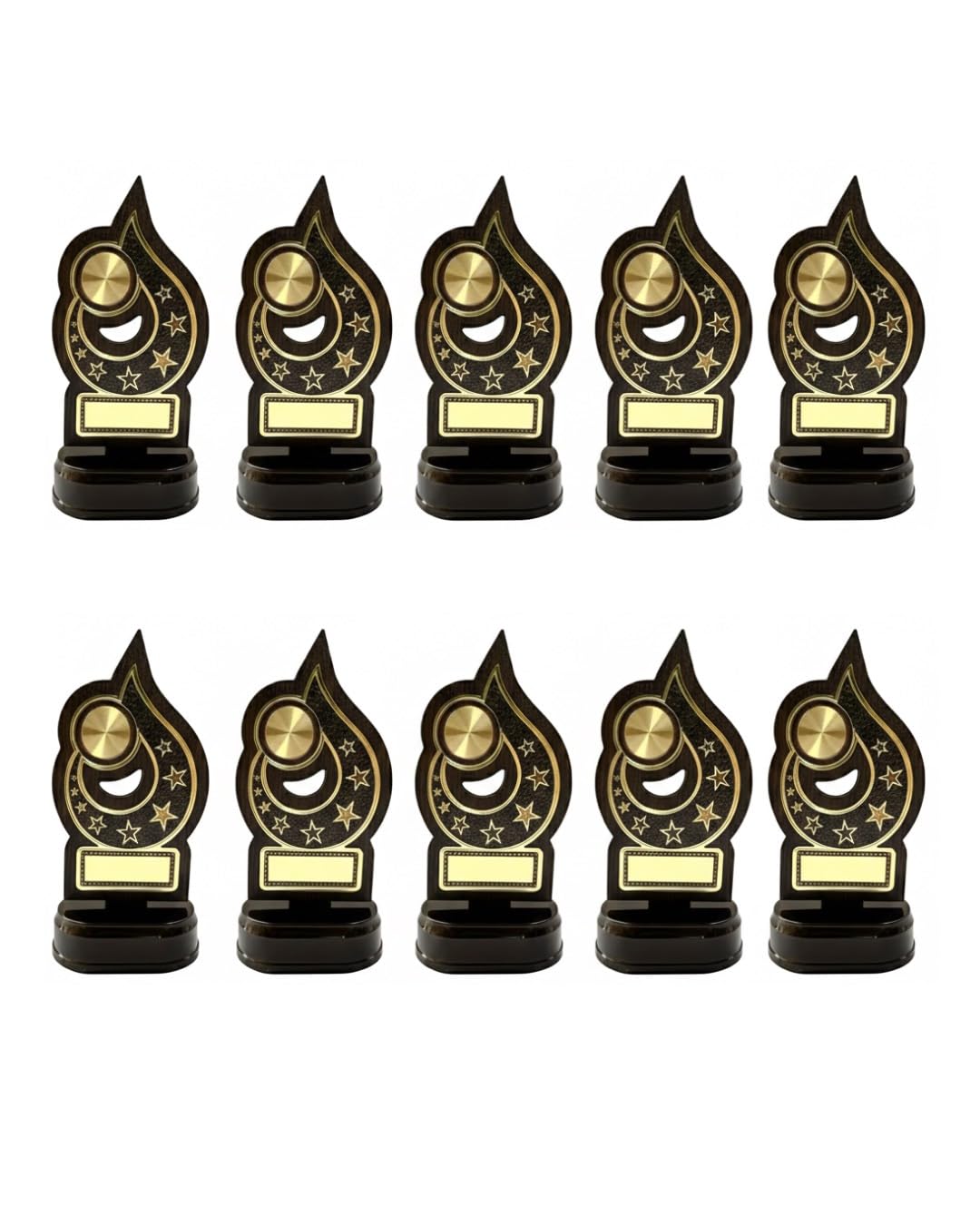 Wooden Memento Trophy Set of 10 (6.25 Inch) | Premium Wooden Award with Adjustable Plastic Base for Sports Events, Corporate Functions, School Competitions & Recognition Ceremonies (6.25 Inch)-image-41