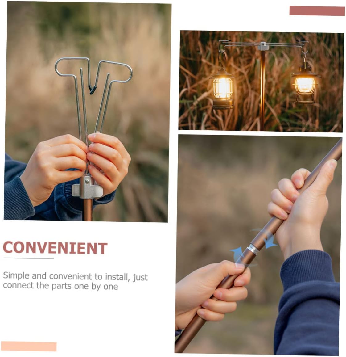 VICASKY Outdoor Light Rack Camping Light Bracket Aluminum Alloy Construction Strong Sturdy for Outdoor Activities