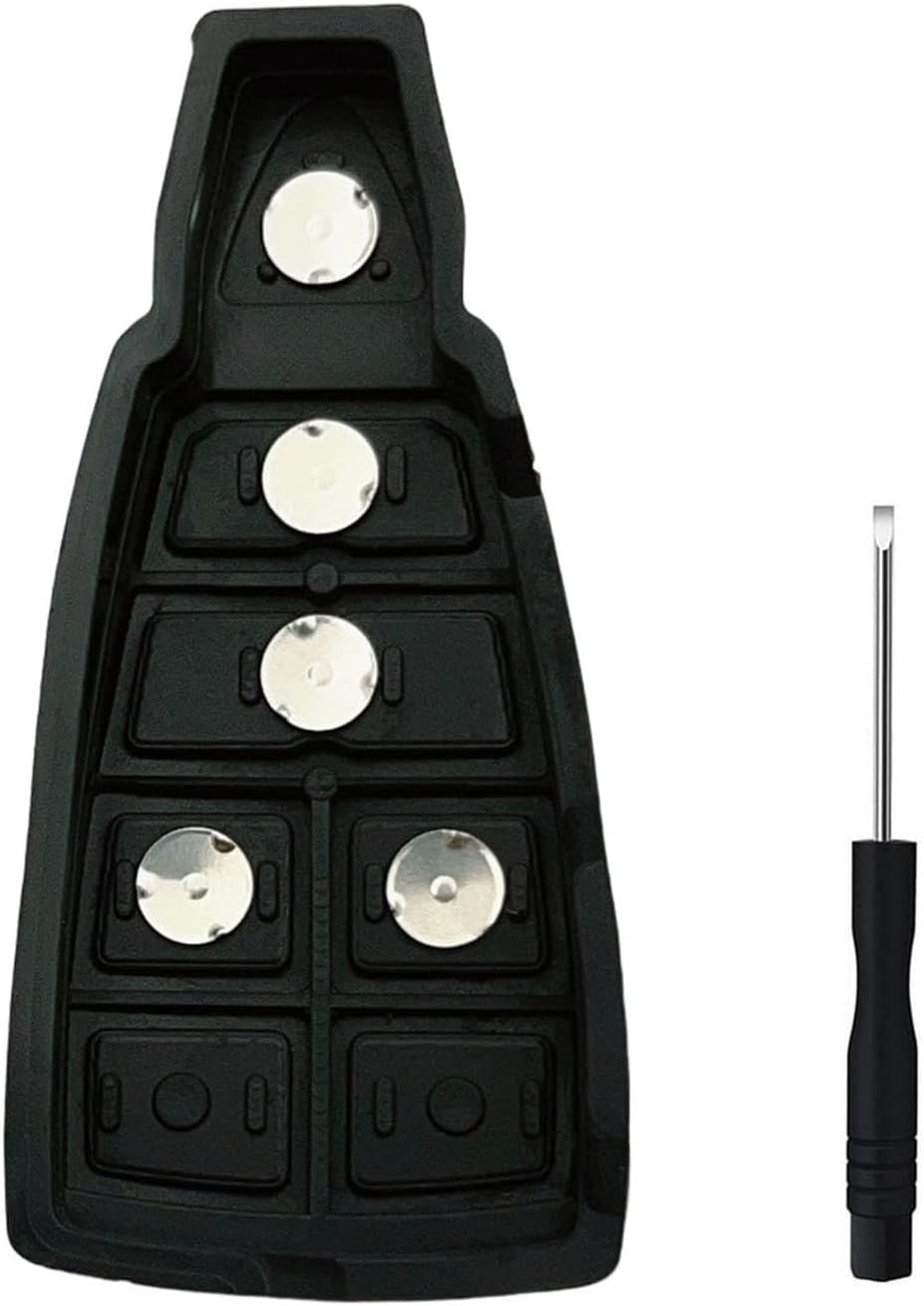 Replacement Key Fob Button Pad Fits for Dodge Durango Grand Caravan Journey Ram 1500 2500 3500 Jeep Grand Cherokee Chrysler Town Country Rubber Cover Key Fob Case Shell Insert Keypad (5 Button) - Image 2