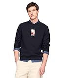 Men's Medium Weight Crewneck Sweatshirt with Vertical Embroidered Flag Logo