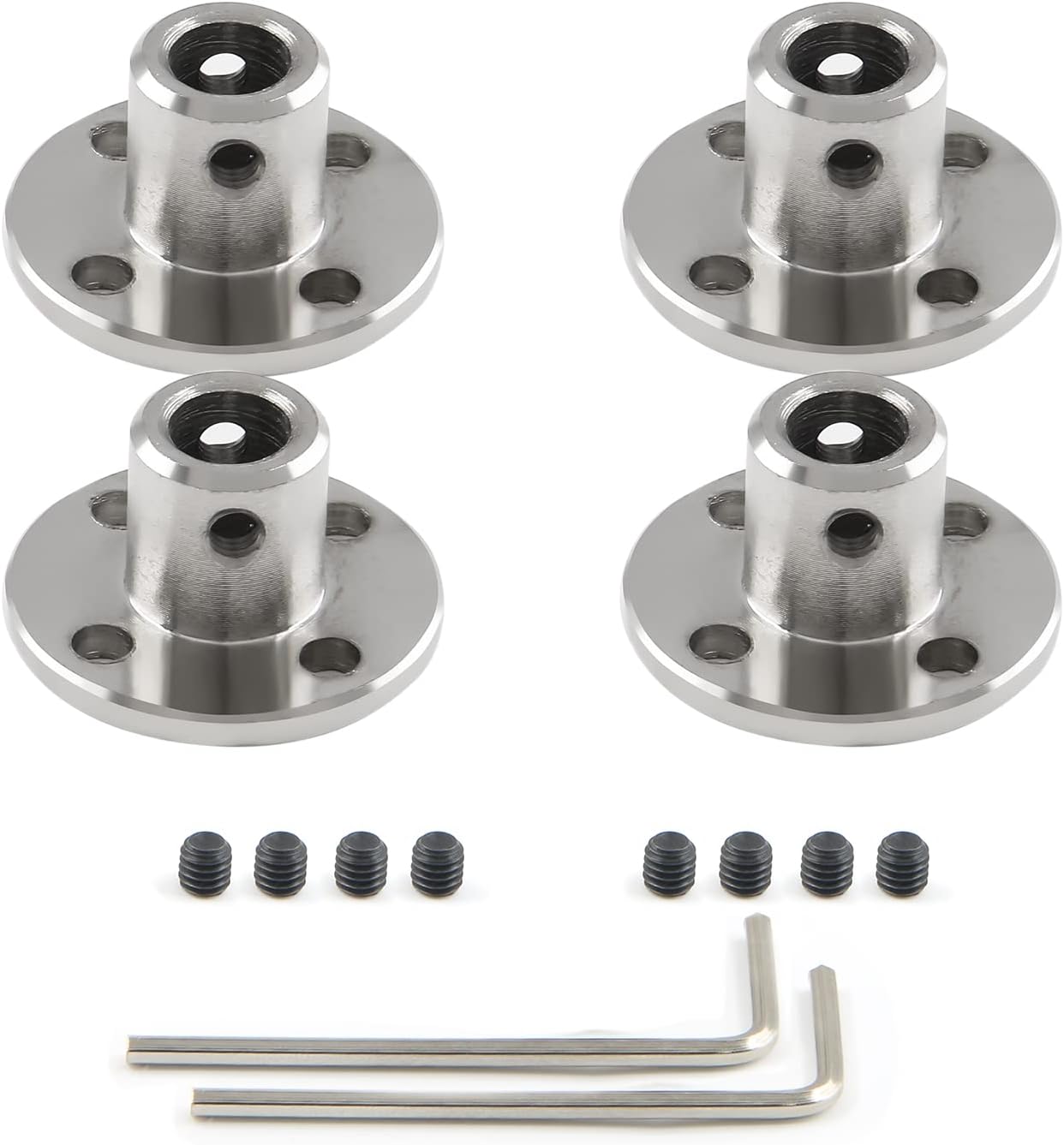 2 PCS 6mm Flange Shaft Coupling, Rigid Flange Coupling Motors Guide Shaft Support Coupler, High Hardness Coupling Connector Flanged Shaft Mount for DIY RC Model Motors