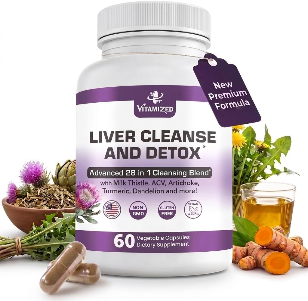 Liver Cleanse Detox & Repair Fatty Liver Supplements 28-in-1 - 60 count 60 Count (Pack of 1)