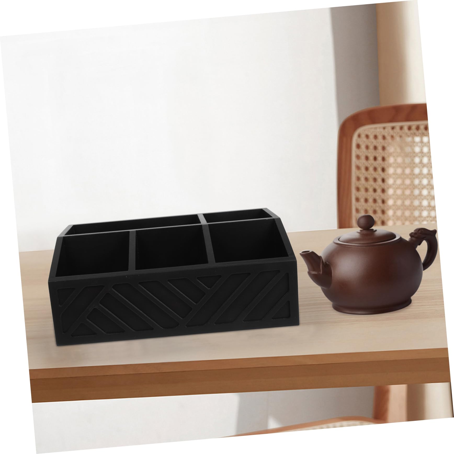 SOLUSTRE Storage Box Tea Bag Holder Tea Holder for Tea Bags Organizer Tea Containers for Tea Bags Tea Drawer Organizer Sugar Packet Organizer Coffee Station Organizer Wood Black re-usable
