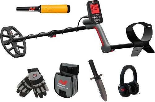 MINELAB Vanquish 460 Bundle, Includes Metal Detector, PRO-FIND 35 Pinpointer, Digging Tool, Finds Pouch, and Gloves