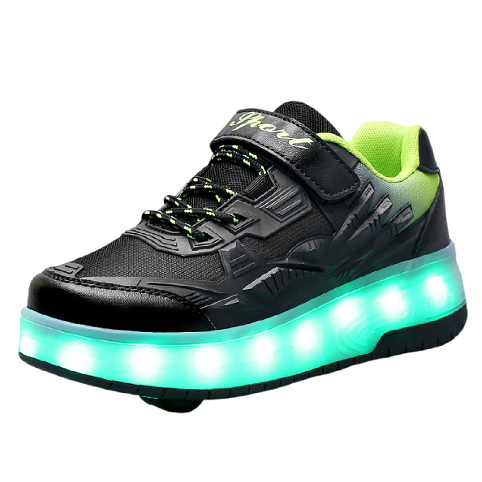 Patins à roulettes 2 en 1 Rétractables avec LED Lumières, Rechargeables, pour Enfants Filles Garçons