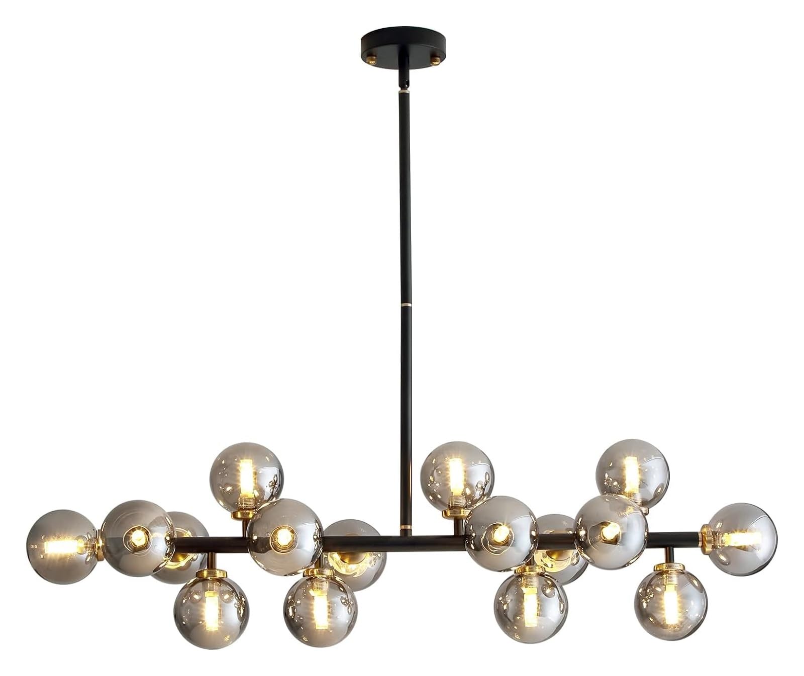KXEcoLife Chandelier Large Chandeliers Pendant Lights 16-Light Globe Magic Bean Molecular Ceiling Hanging Lighting, Modern For Living Room Dining (Color : Blac