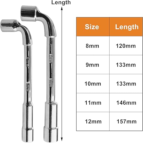 Miniatura 2 de Piutouyar 5 llaves hexagonales métricas en forma de L en forma de L, llave hexagonal de codo de doble cabeza para herramienta de reparación mecánica