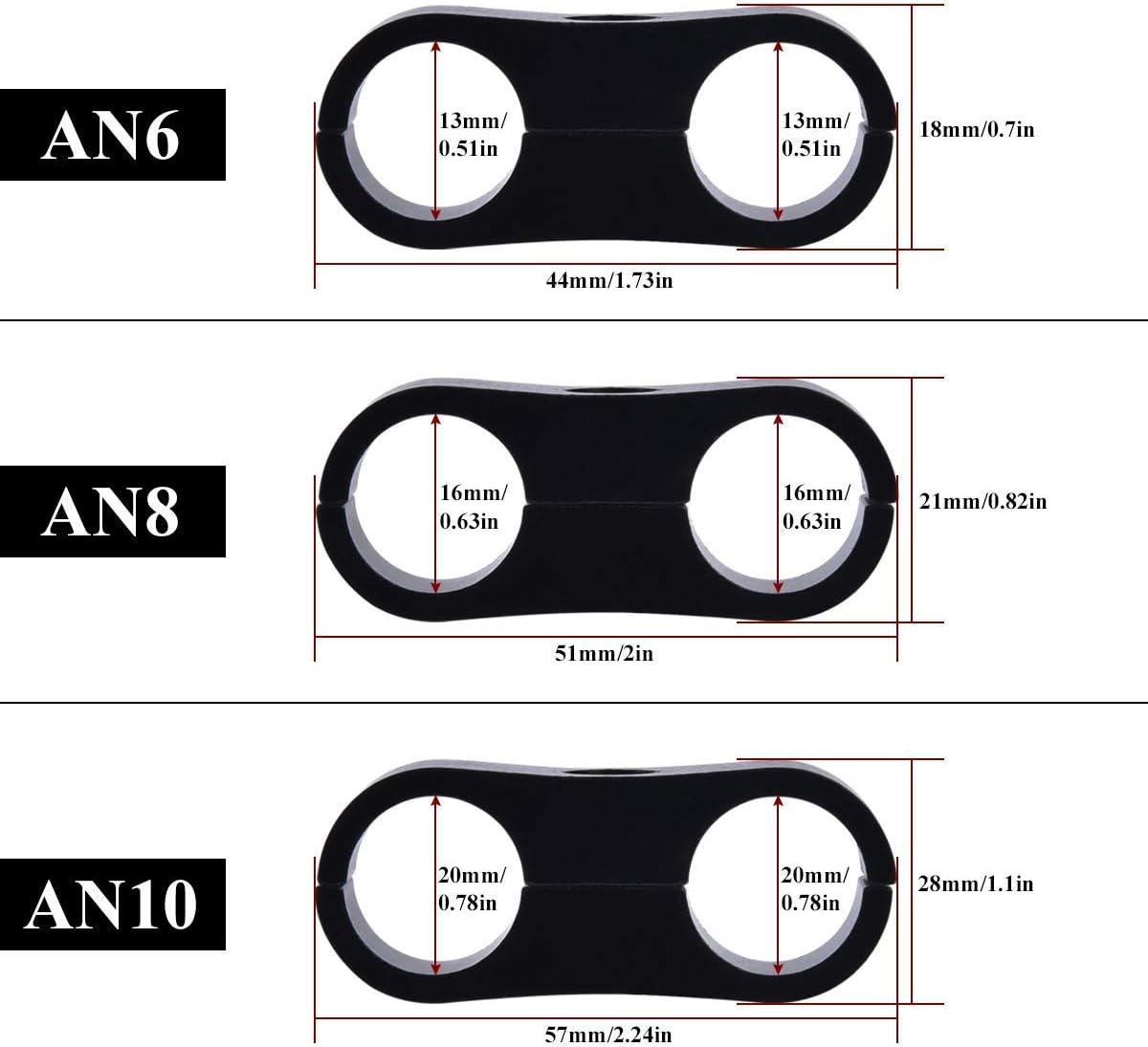 EVIL ENERGY 10AN 5/8" PTFE E85 Hose Braided Fuel Injection Line Fitting Kit 10FT Stainless Steel Silver Bundle with 10AN Fuel Hose Separator Clamp