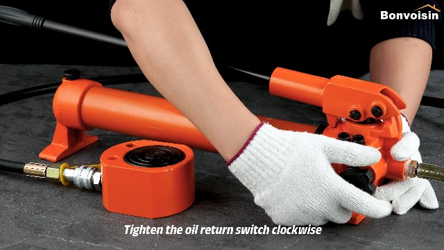 Image of Hydraulic Ram Jack 50T Low Profile Porta Power Cylinder Multi-Section 2.56 inch Stroke Lifting Cylinder for Machinery Shipbuilding Bridge Construction