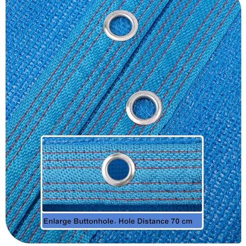 Voile d'ombrage extérieur bleu 4x20m avec œillets pour camping - 6