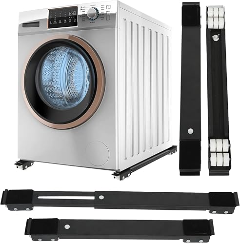 Lemtrflo Extendable Appliance Rollers for Washer and Dryer,Mobile Washing Machine Base Stand, Wheels for Furniture,Heavy Duty Appliance Dolly Mobile