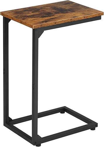 Miniatura 13 de AMHANCIBLE HET02CBK - Mesa auxiliar en forma de C, juego de 2 mesas auxiliares para sala de estar, mesa deslizante debajo del sofá para sofá, Negro