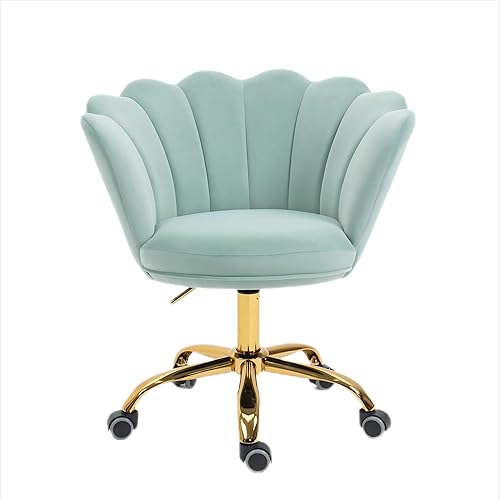 Miniatura 12 de Silla moderna de oficina en casa, silla de escritorio con ruedas, silla giratoria de tocador, silla de maquillaje, sillas ajustables en altura para